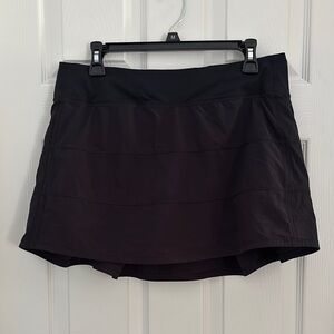 Lululemon Athletica Black Pace Rival Mid-Rise Skirt *Long